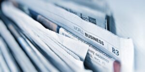 Folded newspapers