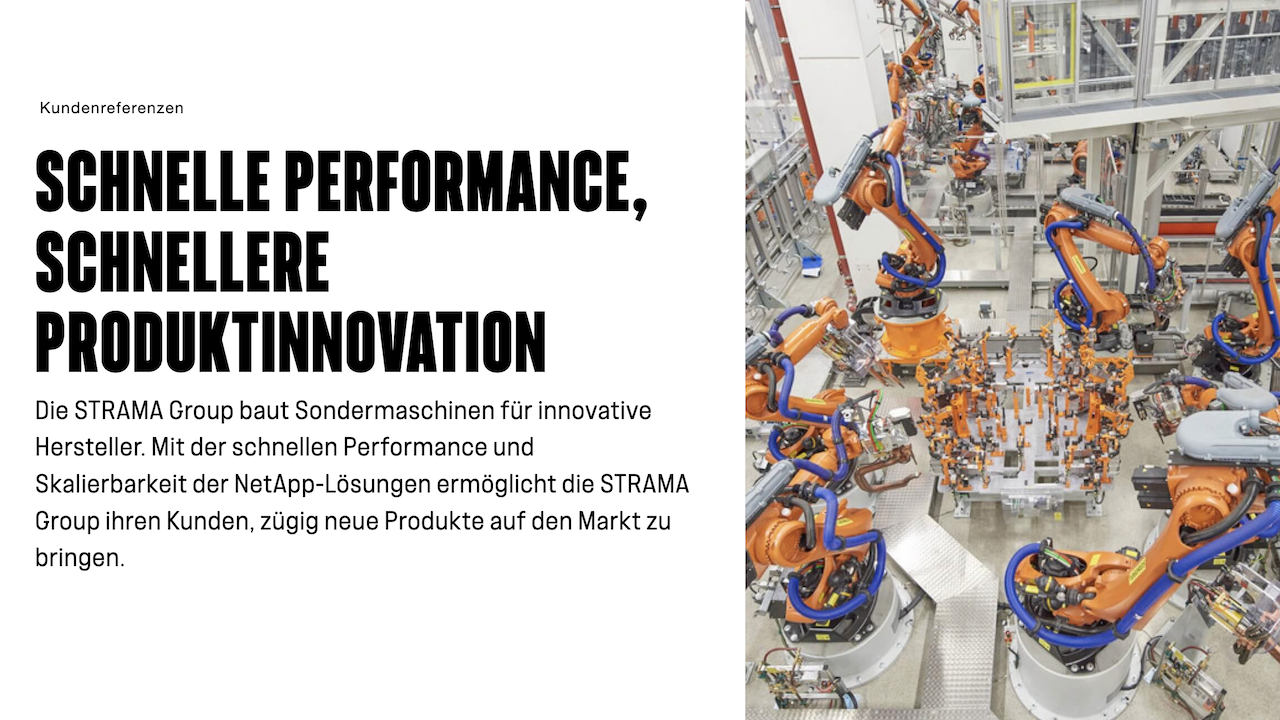 Titel eines B2B-Kunden-Testimonials der STRAMA Group mit Abbildung eines Produktionsraums.