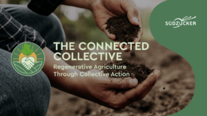 Hands full of soil on the title page of a presentation about regenerative agriculture.